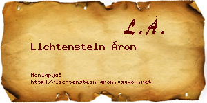 Lichtenstein Áron névjegykártya